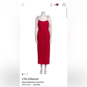 Ulla Johnson Pink Pleated Midi Dress